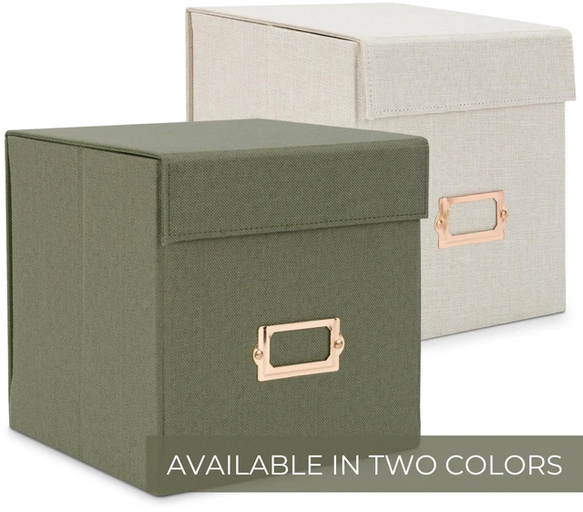 Alt view image 7 of 7 - Beautiful Greeting Card Organizer Box With Dividers Holds Up to 300 Cards Sturdy Linen Storage Box Easily Organizes Small or Large Greetings in Style - Cute Holder Keeps Them Safe
