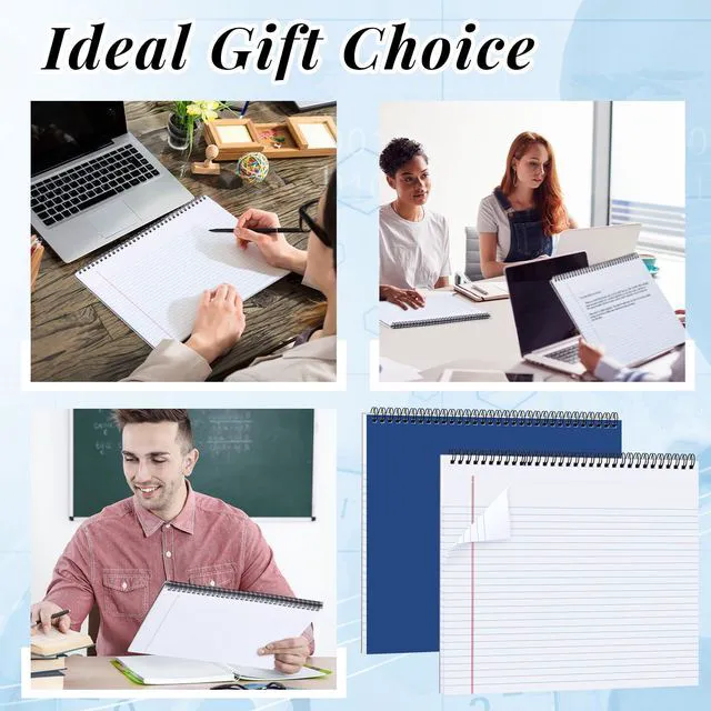 Alt view image 4 of 6 - 4 Landscape Legal Pad 11 x 9.5 College Ruled Top Spiral Horizontal Notebook 4 White and Multicolor Pads, 50 Sheets Each, Hole Punched Pages, Mixed Color Coding for Classes, Projects and Meeting Notes