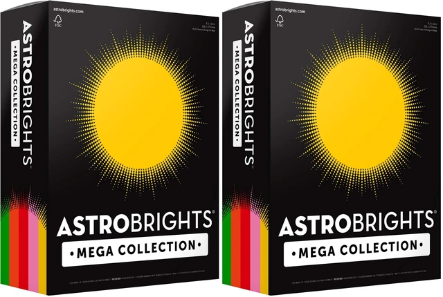 Main image of Mega Collection Colored Paper, 8 ½ x 11, 24 lb/89 gsm, Retro 5-Color Assortment, 625 Ct. (91685)"Amazon Exclusive" - More Sheets!, Assorted (Pack of 2)