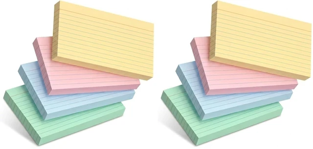 Main image of Pastel 3" x 5", 180 Lined Index Cards, Note Cards, Flash Cards (Pack of 2)