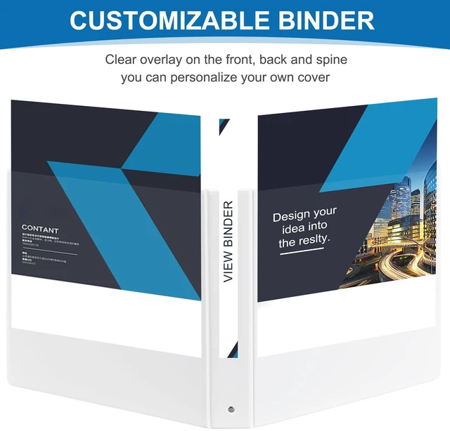 Alt view image 6 of 7 - 1.5-Inch 3-Ring Binder with Pockets, 1-1/2 Clear View Binders,PVC Free, White Binder Holds up to 325 Sheets US Letter Size, Perfect for School,Office and Home(12 Pack)