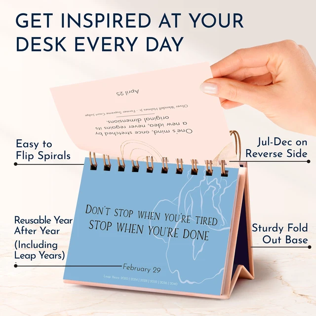 Alt view image 5 of 7 - Red Affirmation Calendar, 366 Daily Quotes, Inspirational Gifts for Women Inspirational Perpetual Desk Calendar, Daily Motivational Quotes, Positive Affirmations, Reflection Prompts, Office Decor