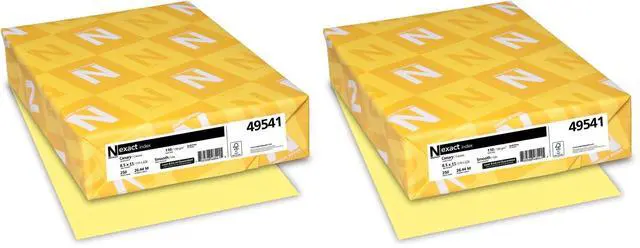 Main image of Neenah Paper Exact Index Card Stock, 110 lb Index Weight, 8.5 x 11, Canary, 250 Count (Pack of 2)