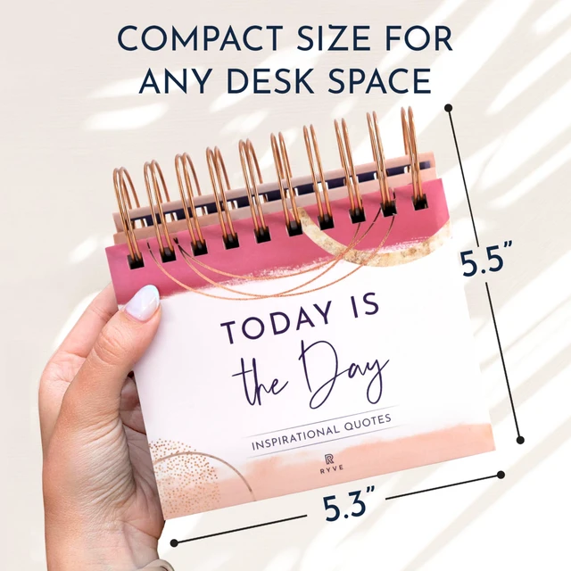 Alt view image 6 of 7 - Pink Motivational Calendar Daily Flip, 366 Quotes, Office Decor for Women Inspirational Perpetual Desk Calendar, Positive Affirmations & Quotes, Girl Boss Pink Office Decor, Reflection Prompts
