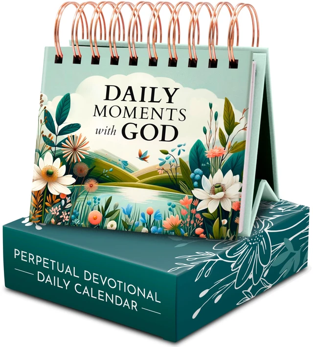 Main image of Religious Desk Calendar, 366 Devotions & Prompts, Christian Gifts for Women Religious Gifts for Women, Devotional Flip Calendar, Faith Desk Decor, Daily Reflections & Prompts, Daily Moments With God