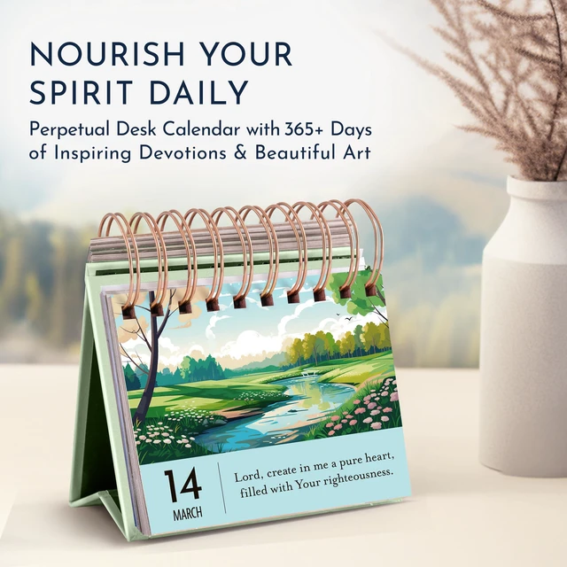 Alt view image 3 of 7 - Religious Desk Calendar, 366 Devotions & Prompts, Christian Gifts for Women Religious Gifts for Women, Devotional Flip Calendar, Faith Desk Decor, Daily Reflections & Prompts, Daily Moments With God