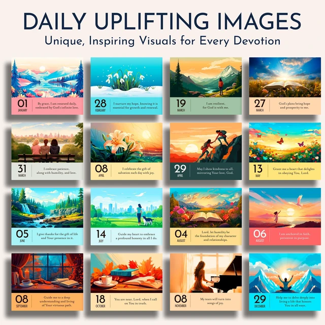 Alt view image 4 of 7 - Religious Desk Calendar, 366 Devotions & Prompts, Christian Gifts for Women Religious Gifts for Women, Devotional Flip Calendar, Faith Desk Decor, Daily Reflections & Prompts, Daily Moments With God