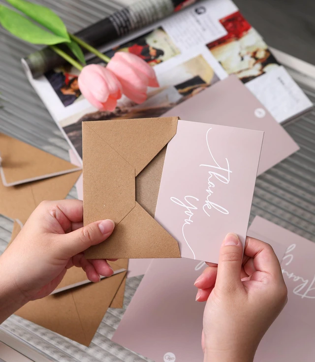 Alt view image 6 of 7 - 100 PK Bulk Thank You Cards with Envelopes - 5 x 3.5 Inches Wedding Cards Baby Shower Bridal Shower Personalized Thank You Notes for Small Business Graduation Funeral Birthday (2 colors)