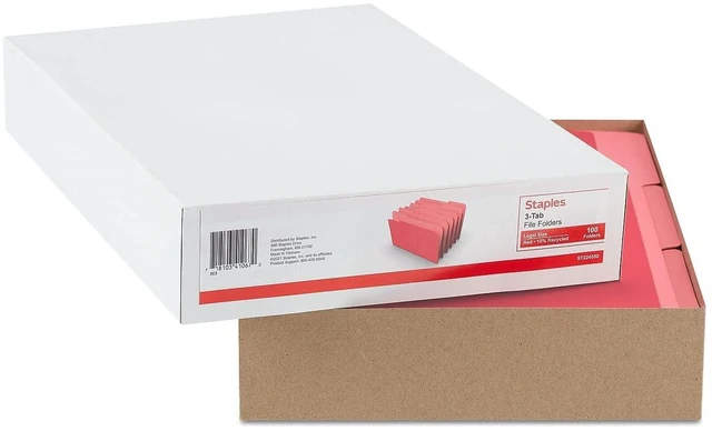 Alt view image 4 of 5 - Colored File Folders, Legal Size, 3-Tab, Red, 100/Pack Durable paper stock for everyday office document organization and filing