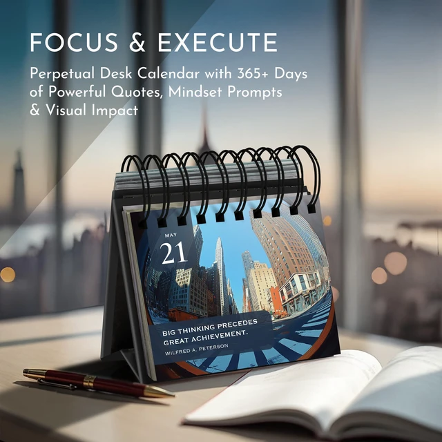 Alt view image 3 of 7 - Daily Affirmations for Men, Motivational Desk Flip Calendar, 366 Quotes Inspirational Gifts for Men, Perpetual Motivational Flip Calendar, Executive Desk Decor, Daily Quotes & Mindset Motivation