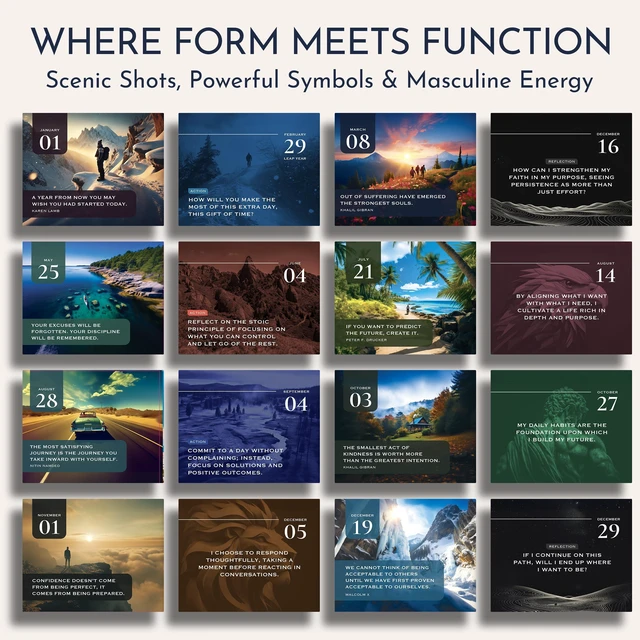 Alt view image 4 of 7 - Daily Affirmations for Men, Motivational Desk Flip Calendar, 366 Quotes Inspirational Gifts for Men, Perpetual Motivational Flip Calendar, Executive Desk Decor, Daily Quotes & Mindset Motivation