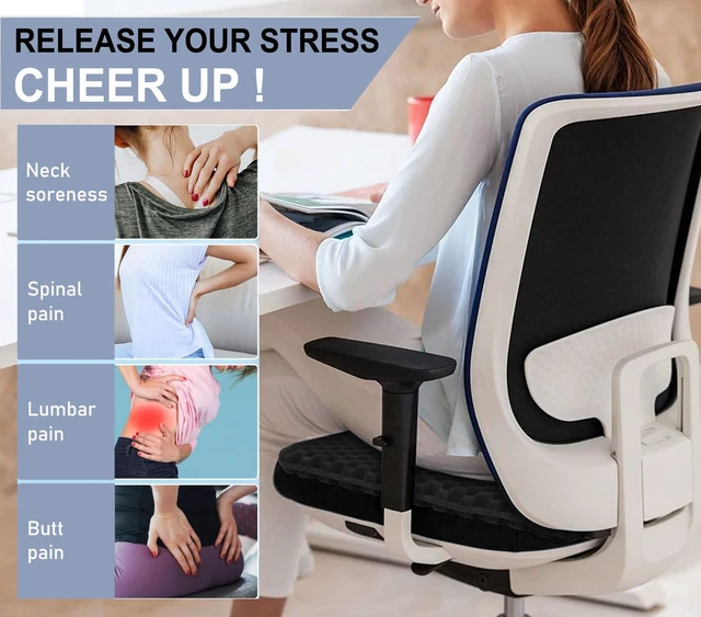 Alt view image 5 of 7 - Gel Seat Cushion for Long Sitting Pressure Relief - Non-Slip Gel Chair Cushions for Back, Sciatica, Tailbone Pain Relief - Seat Cushion for Office Desk Chair, Car Seat Wheelchair Cushions