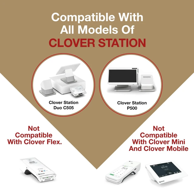 Alt view image 2 of 6 - Thermal Paper for Clover Station P100, P500 & Clover Duo C505-30 Rolls 3.12 inch x 230 ft - BPA Free