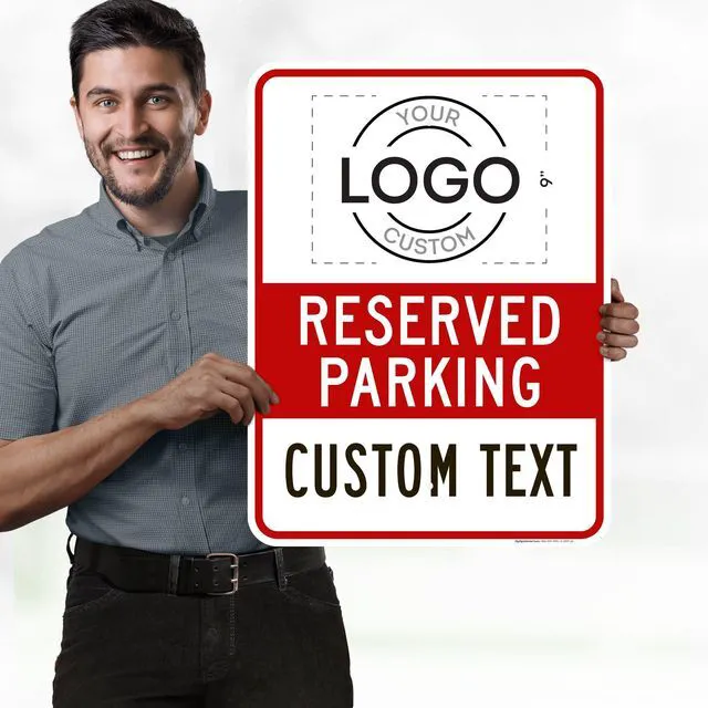 Alt view image 2 of 7 - Custom No Parking Sign, Custom Reserved Parking Signs for Business, 18x24 Inches, Rust Free.063 Aluminum, Fade Resistant, Made in USA by (Post Holes)