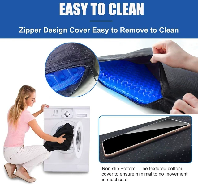 Alt view image 7 of 7 - Gel Seat Cushion for Long Sitting, 19" x 18" Super Large & Thick Gel Cushion for Tailbone Pain Relief, Sciatica | Seat Cushion for Office Chairs, Car & Wheelchair | Cooling & Soft | Non-Slip
