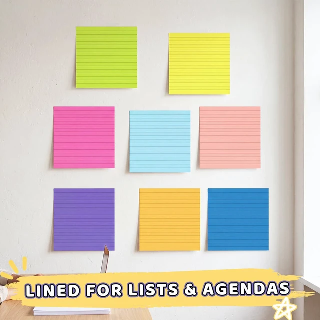 Alt view image 6 of 7 - 8 Pack Post Sticky Easel Pad Anchor Chart Paper 200 Sheets Post Chart Paper, Sticky Easel Pads, 8 Assorted Bright Colors, Large Sticky Note, Office Classroom Supplies
