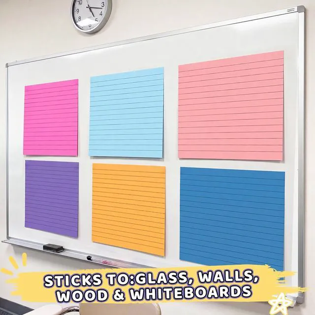 Alt view image 7 of 7 - 8 Pack Post Sticky Easel Pad Anchor Chart Paper 200 Sheets Post Chart Paper, Sticky Easel Pads, 8 Assorted Bright Colors, Large Sticky Note, Office Classroom Supplies