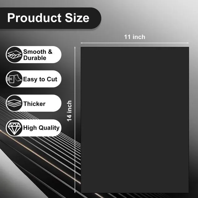 Alt view image 2 of 7 - 11"x14" Black Poster Board, 50 Pack Black Poster Paper, 230GSM Thickness Dual Matte Surface Thickness Black Poster Board for Art Display Board,Classroom Use,School Craft Project,Presentation Drawing