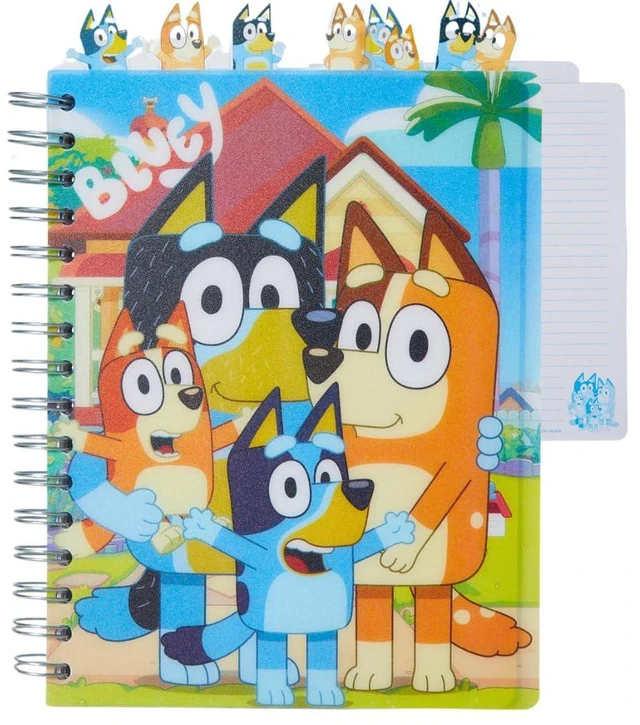 Main image of Bluey Tab Journal Notebook, Spiral Bound, 144 Lined Pages, 8 x 7 inches, Blue