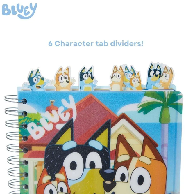 Alt view image 2 of 7 - Bluey Tab Journal Notebook, Spiral Bound, 144 Lined Pages, 8 x 7 inches, Blue
