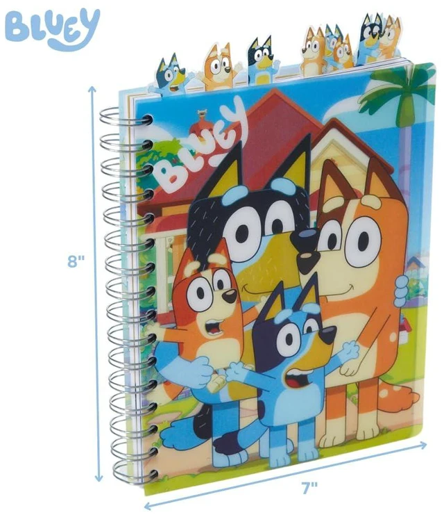 Alt view image 5 of 7 - Bluey Tab Journal Notebook, Spiral Bound, 144 Lined Pages, 8 x 7 inches, Blue