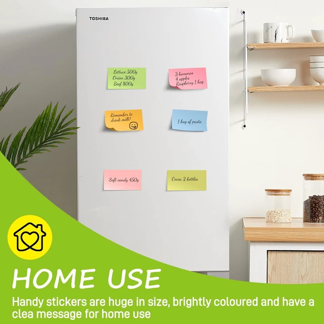 Alt view image 5 of 7 - 960 Sheets 3 in x 5 in Large Sticky Notes, 76 x 127 mm 6 Pads Assorted Self-Stick Pads for Notebook,Office,School and Home,80 Sheets/Pad (12 Pads Brillant)