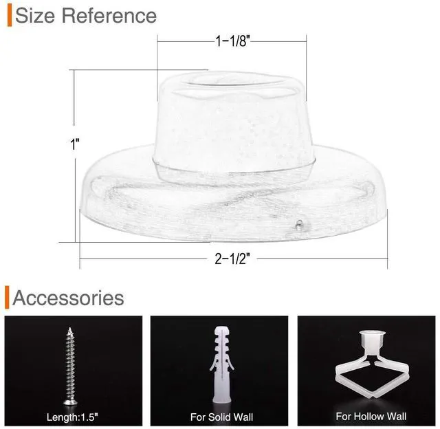 Alt view image 3 of 6 - 5 Pack Concave Wall Door Bumper Stop Oil Rubbed Bronze 2-1/2 Outside Diameter Stainless Steel Cover with Bigger 1-1/4 Oil Rubbed Bronze Rubber Bumper Easy to Install with Screw