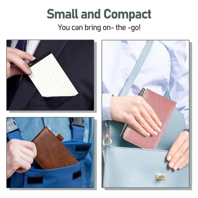 Alt view image 5 of 7 - 10 Pieces Small Notepad Holder Set Pocket Notebook Blue 3 x 5 Inch Included Mini Pocket Notepad Holder Set with 8 Memo Book Refills and Metal Pen for Meetings, Daily Records
