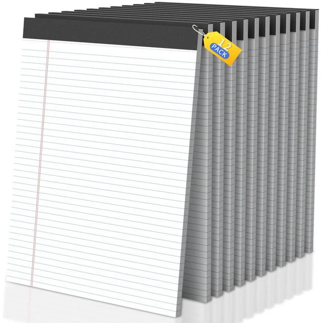 Main image of Legal Pads 8.5 X11.75, Narrow Ruled Notepads, 12 Pack White Legal Pads Tear Off Notepad, Perforated Writing Pad, Notebook Paper College Ruled, Notepads for Office Home School, 30 Sheet/Pad