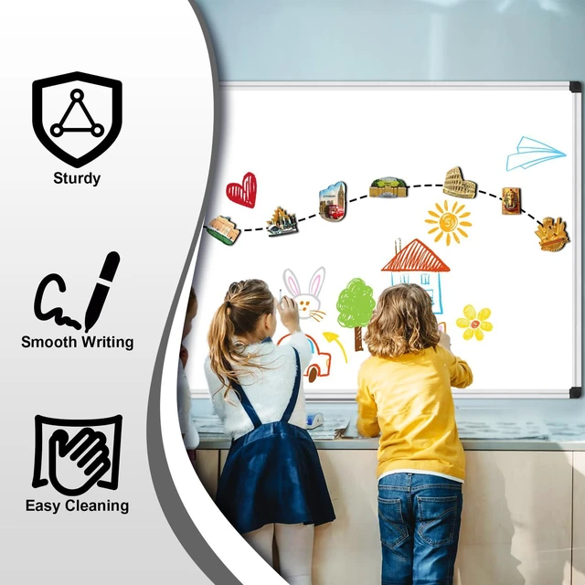 Alt view image 4 of 7 - XBoard Magnetic Whiteboard 48 x 31 inch, Dry Erase Board with Silver Aluminum Frame