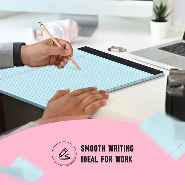 Alt view image 6 of 7 - 10 Pack 8.5 x 11 Legal Pads Colored Legal Pads Wide Ruled Note Pads 8.5x11 Multicolor Perforated Note Pads 8.5 x 11 with Sturdy White Back, Writing Pad,30 Sheets Per Notepad for School, Home, Office