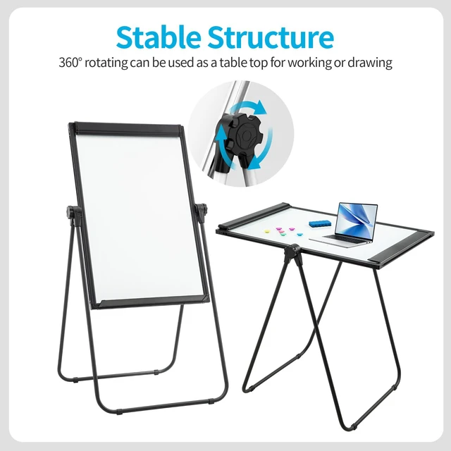 Alt view image 3 of 7 - U Stand White Board Easel, 36x24 Double Sided Magnetic Dry Erase Board Portable Whiteboard with Flipchart Paper Pad Height Adjustable Whiteboard Stand for Home Office Meeting Classroom Teaching