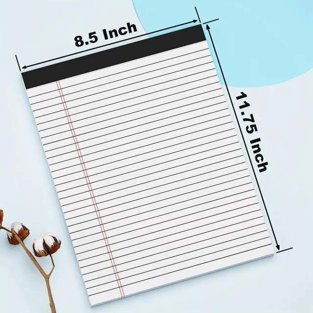 Alt view image 2 of 7 - 12 Pack of Legal Pads 8.5 x 11 Wide Ruled Writing Pads 8.5" x 11.75" Notepad 30 Sheets per White Legal Pad Clear Print Note Pads 8x11 Pads of Paper