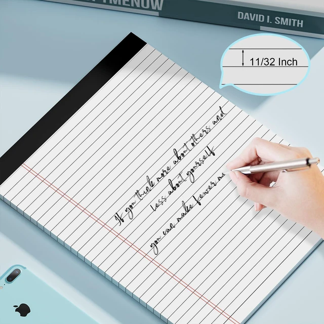 Alt view image 4 of 7 - 12 Pack of Legal Pads 8.5 x 11 Wide Ruled Writing Pads 8.5" x 11.75" Notepad 30 Sheets per White Legal Pad Clear Print Note Pads 8x11 Pads of Paper