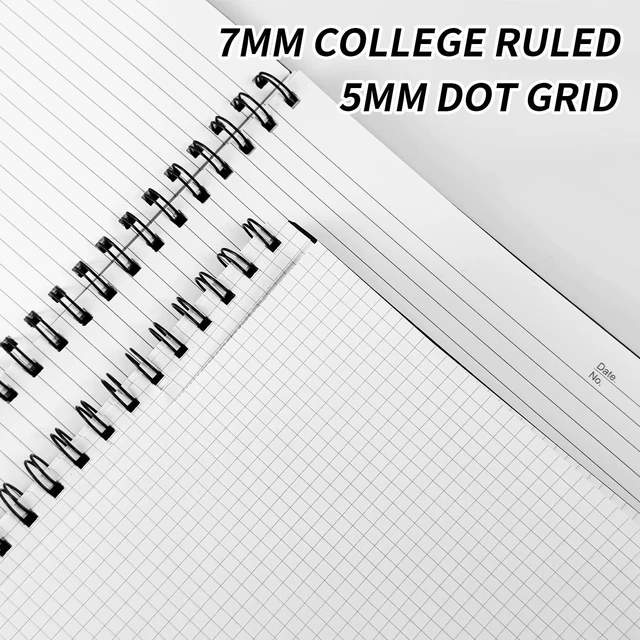 Alt view image 3 of 6 - Spiral Notebook 8.5" x 11"-2 Graph&2 Lined Hardcover notebooks Notebooks for Work&Note Taking, Lined Hardcover Notebook 120 Pages Thick Paper Notebook Hardcover Journal for School, Office