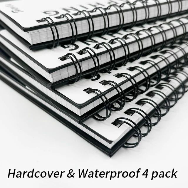 Alt view image 4 of 6 - Spiral Notebook 8.5" x 11"-2 Graph&2 Lined Hardcover notebooks Notebooks for Work&Note Taking, Lined Hardcover Notebook 120 Pages Thick Paper Notebook Hardcover Journal for School, Office