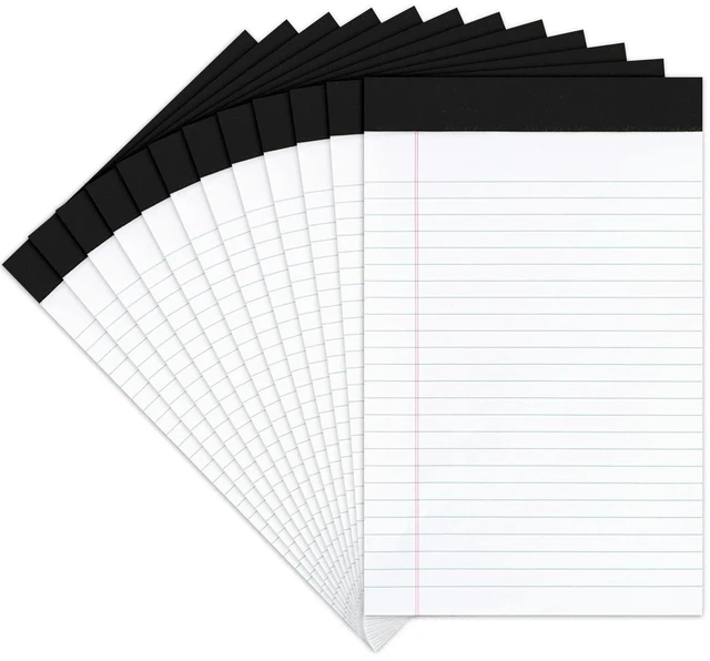 Main image of Legal Pads 8.5 x 11-50 Sheets Notepad, 12 Pack White Lined Notepads White Lined Notepads 8.5 x 11 Wide Ruled, Perforated Writing Pads Letter Size for Office, School, College