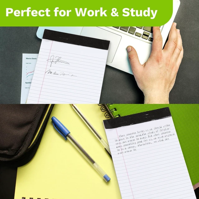 Alt view image 7 of 7 - Legal Pads 8.5 x 11-50 Sheets Notepad, 12 Pack White Lined Notepads White Lined Notepads 8.5 x 11 Wide Ruled, Perforated Writing Pads Letter Size for Office, School, College