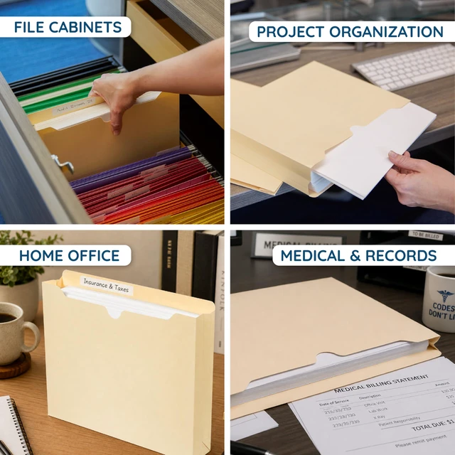 Alt view image 6 of 6 - 50 File Jackets, Letter Size, 2" Expansion, Manila Expandable File Jacket, Reinforced Straight Cut Tab, 2 in Expansion Pocket, for Documents, Invoices, and Project Filing