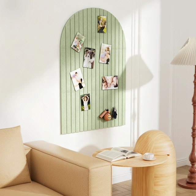 Alt view image 6 of 7 - Felt Bulletin Board 35" x 24", Cork Board Alternative with 30 Push Pins 3 Customizable Modular Decorative Felt Pin Board, Vision Board for Office Home Bedroom Wall Decor, Photo Picture Display