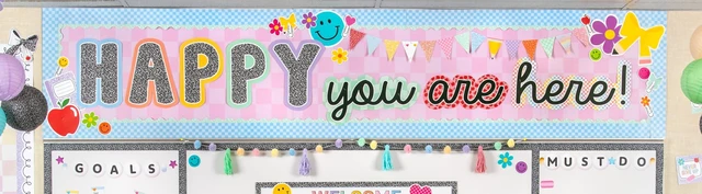 Alt view image 2 of 7 - Cool for School Happy Youre Here Bulletin Board (TCR9303)