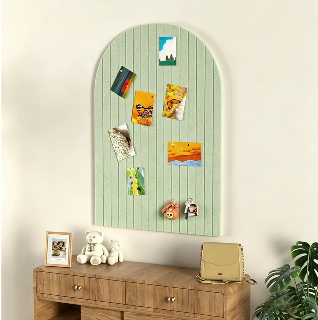 Alt view image 7 of 7 - Felt Bulletin Board 35" x 24", Cork Board Alternative with 30 Push Pins 3 Customizable Modular Decorative Felt Pin Board, Vision Board for Office Home Bedroom Wall Decor, Photo Picture Display
