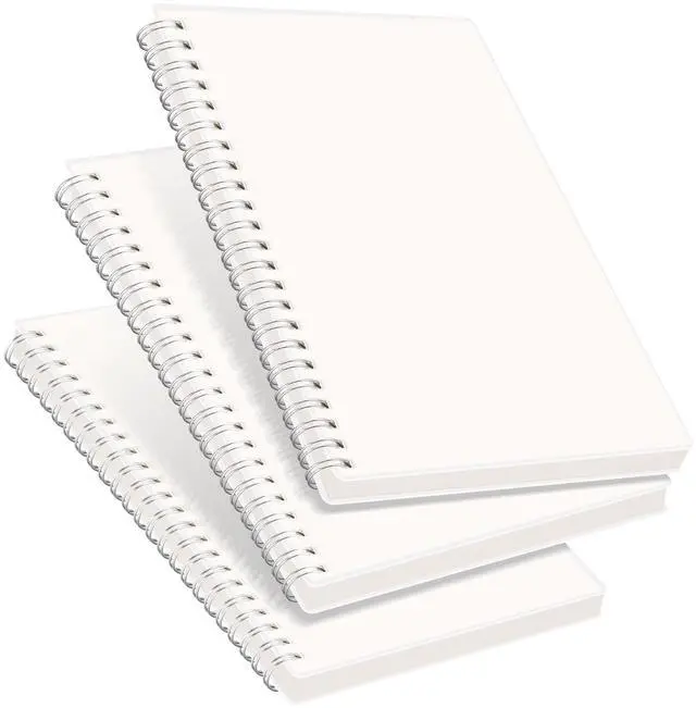 Main image of Blank Journal Notebook, 160 Pages per Pack, A5 Size (5.7'' × 8.3'') 3-Pack, 100 GSM Thick Paper, Spiral-bound, Flexible Plastic Cover, for Sketching, Drawing, Painting