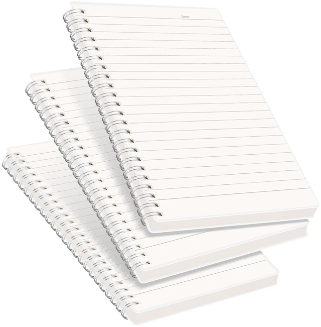 Main image of Spiral College Ruled Notebook, 160 Pages per Pack, A5 (5.7" x 8.3") 2-Pack, 100 GSM Thick Paper, Flexible Plastic Cover, for School, Work, Writing, Journaling