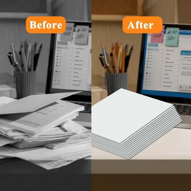 Alt view image 4 of 6 - 100Pcs White Folders with Pockets and Business Card Holder,2 Pocket Folders for School,Home or Office,Durable Heavy Duty File Folders