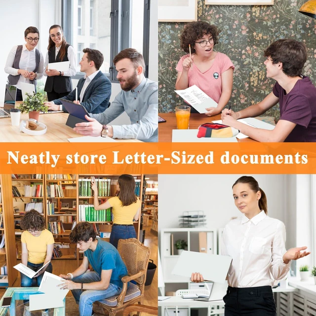 Alt view image 5 of 6 - 100Pcs White Folders with Pockets and Business Card Holder,2 Pocket Folders for School,Home or Office,Durable Heavy Duty File Folders