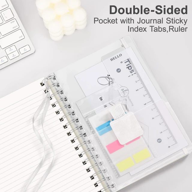 Alt view image 6 of 7 - Spiral College Ruled Notebook, 160 Pages per Pack, A5 (5.7" x 8.3") 2-Pack, 100 GSM Thick Paper, Flexible Plastic Cover, for School, Work, Writing, Journaling