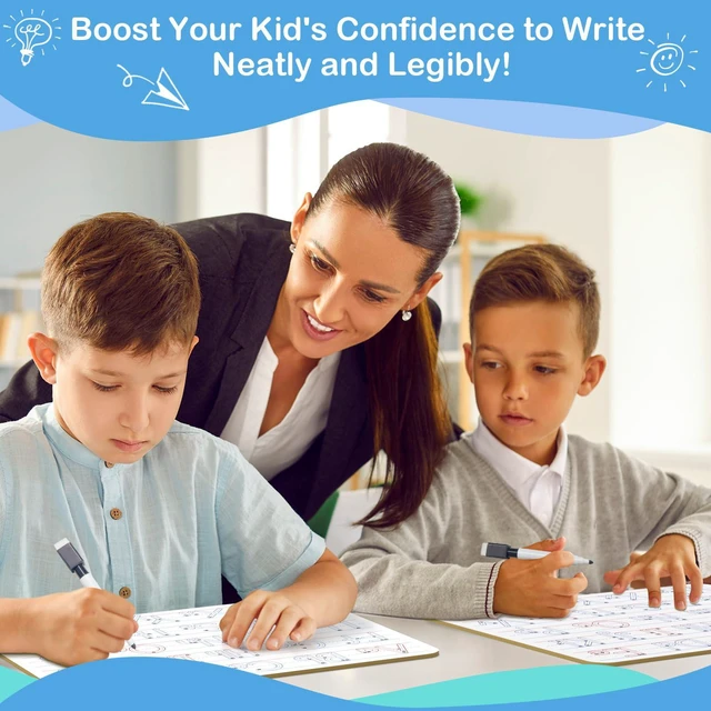Alt view image 2 of 7 - Handwriting Practice Dry Erase Board,9" x 12" ABC Alphabet Letter Tracing for Kids Ages 3-5 Writing Small Whiteboard,Pre k Toddler Preschool Kindergarten Learning Activities,Homeschool Supplies