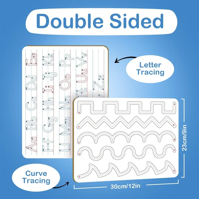Alt view image 4 of 7 - Handwriting Practice Dry Erase Board,9" x 12" ABC Alphabet Letter Tracing for Kids Ages 3-5 Writing Small Whiteboard,Pre k Toddler Preschool Kindergarten Learning Activities,Homeschool Supplies