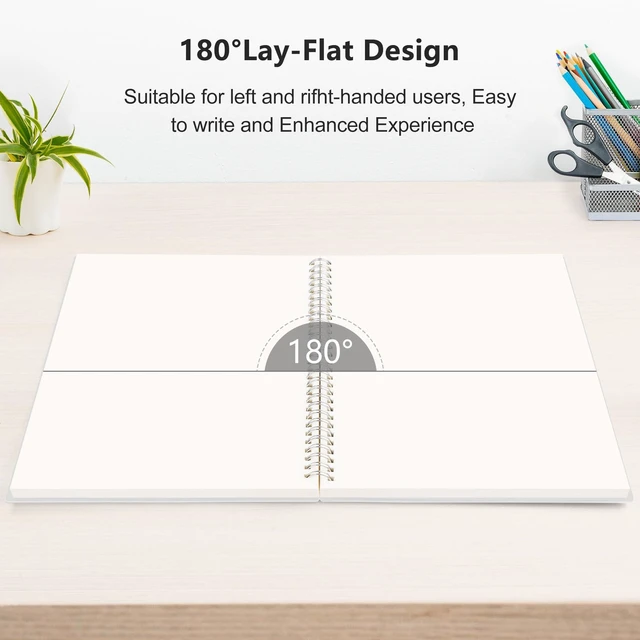 Alt view image 4 of 7 - Blank Journal Notebook, 160 Pages per Pack, B5 Size (7.6'' × 10'') 2-Pack, 100 GSM Thick Paper, Spiral-bound, Flexible Plastic Cover, for Sketching, Drawing, Painting